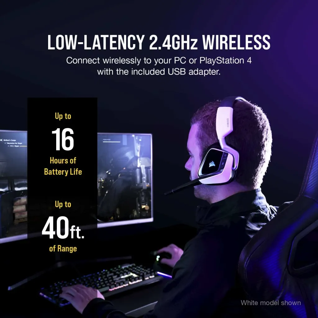 Casque gaming premium sans fil VOID RGB ELITE avec son surround 7.1 Carbone