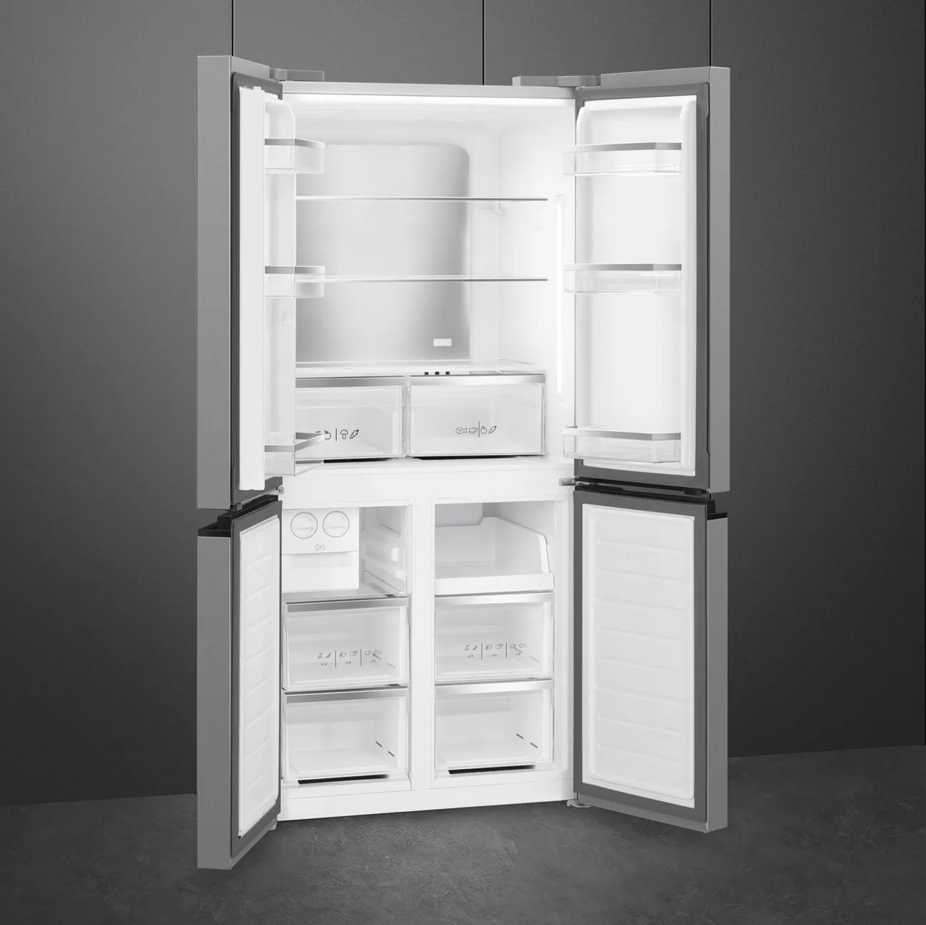 Réfrigérateur 4 portes Inox Look Esthétique Universel FQI48XD