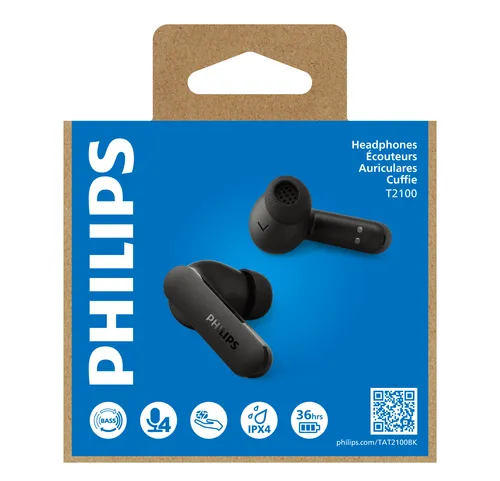 Philips TAT2100 Kopfhörer True Wireless Stereo (TWS) im Ohr Anrufe/Musik Bluetooth Schwarz