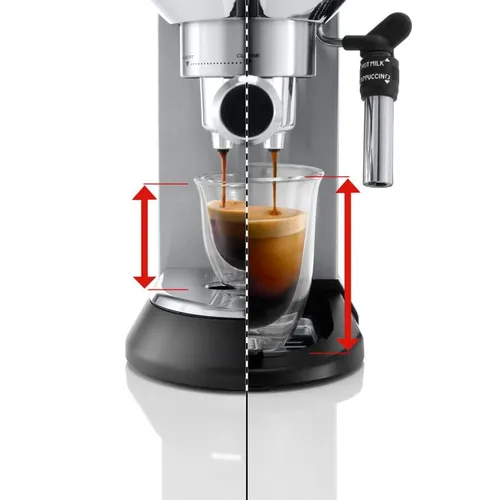 De’Longhi Dedica Style Dedica - Macchina da Caffè Manuale Espresso e Cappuccino, Polvere e Cialde ESE,1.1L, Argento (EC685.M)