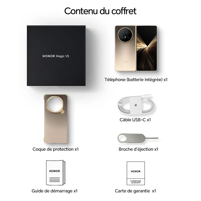 HONOR Magic V5 16 Go + 512 Go Dawn Gold