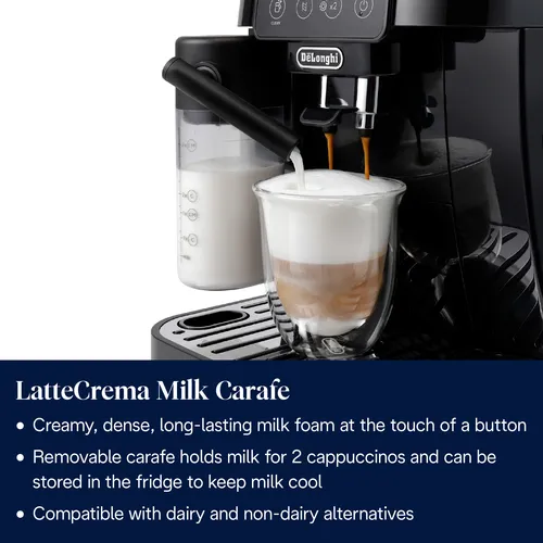 De’Longhi Magnifica Start - Macchina Automatica per Caffè in Chicchi, 4 bevande one touch, Nero (ECAM220.60.B)