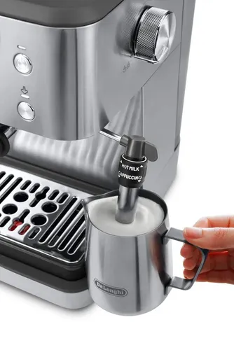 De’Longhi CLASSIC - Macchina da Caffè Manuale Espresso e Cappuccino, Polvere e Cialde ESE,15 Bar, 1.7L, Metal (EM450.M)
