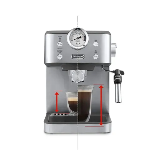 De’Longhi CLASSIC - Macchina da Caffè Manuale Espresso e Cappuccino, Polvere e Cialde ESE,15 Bar, 1.7L, Metal (EM450.M)