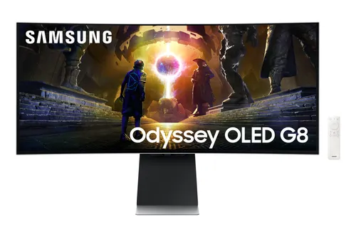 Samsung G85SD computer monitor 86.4 cm (34") 3440 x 1440 pixels UltraWide Quad HD OLED Silver